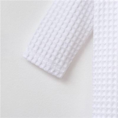 Халат вафельный детский Крошка Я Boho размер 30 (98-104 см), белый, 100% хлопок 290 г/м²