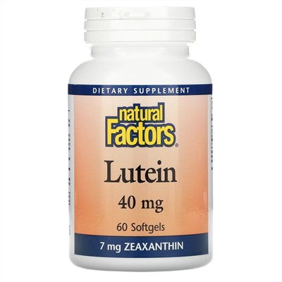 Natural Factors, лютеин, 40 мг, 60 мягких таблеток
