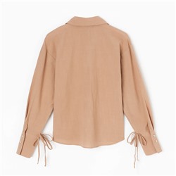 Рубашка женская с завязками MINAKU: Casual Collection, размер 50, бежевая