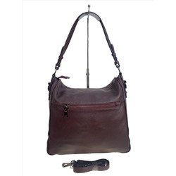 Женская сумка из натуральной кожи, цвет баклажан