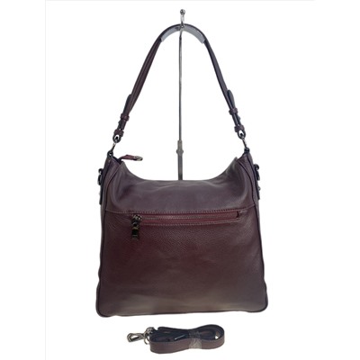 Женская сумка из натуральной кожи, цвет баклажан