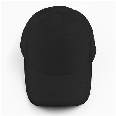 Кепка женская однотонная, цвет чёрный, х/б, р-р- 54