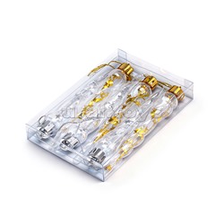 Новогоднее украшение "Сосульки" (золото/серебро, 6шт х 11см)