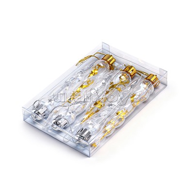 Новогоднее украшение "Сосульки" (золото/серебро, 6шт х 11см)