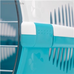 Переноска для животных до 12 кг «Пижон» 49×33×32 см, металлическая дверь, бело-бирюзовая