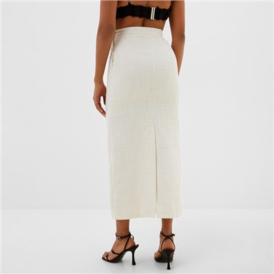 Юбка макси женская твидовая MIST р.42, молочный