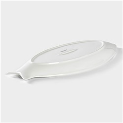 Блюдо Magistro «Рыбка», 35×16.5×3 см, фарфор, белое