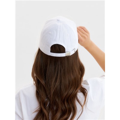 Кепка однотонная MINAKU белая, размер 58, хлопок 100%