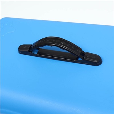 Переноска для животных с металлической дверью 47×30×35 см, вес до 12 кг, голубая