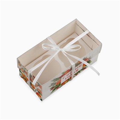 Коробка для капкейка «Новый год: Мандарины», 8×16×7.5 см