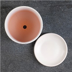 Горшок для цветов «Хоккайдо», керамический, с поддоном, 700 мл, белый с голубым орнаментом