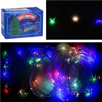 Электрогирлянда светодиодная Роса, 5 м, 50 ламп, цветная