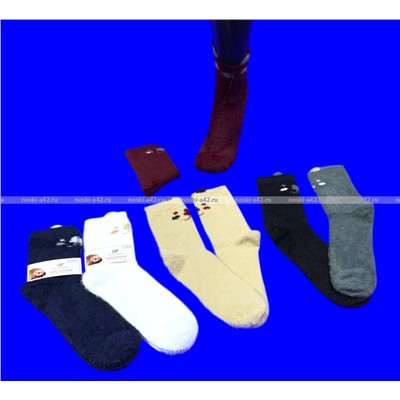 Ecosocks носки женские ангора НОРКА ШЕРСТЬ "с ушками" арт. 6630