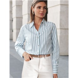 Блузка свободного силуэта с золотистыми пуговицами