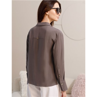 Блузка с широкими манжетами из вискозы с лиоцеллом