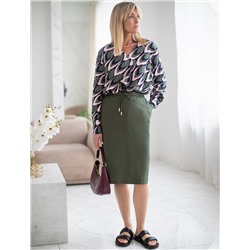 Юбка на резинке, с карманами из тонкого хлопкового твила с эластаном