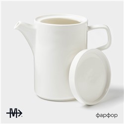 Заварочный чайник Magistro Modern, 960 мл, 19.5×11×18 см, фарфор, белый