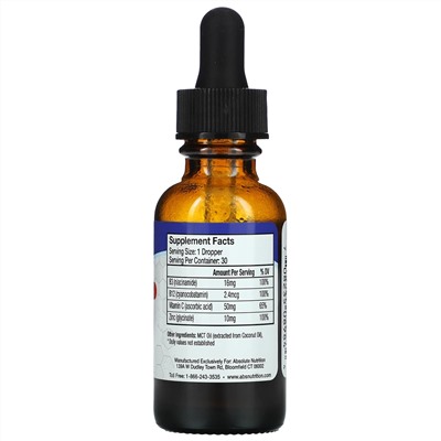 Absolute Nutrition, Immunity, Zinc with Vitamin C & Vitamin B, 1 oz (30 ml)