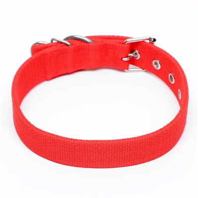 Ошейник двухслойный с вертлюгом, 58×3 см, полиэстер, красный