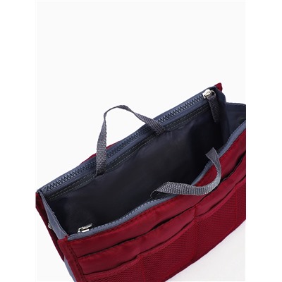 Косметичка-органайзер на молниях, цвет бордовый