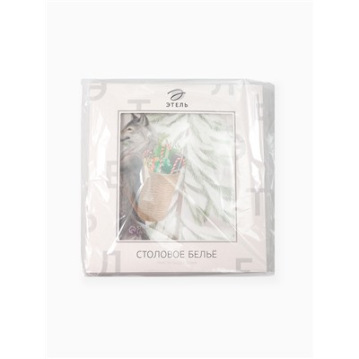 УЦЕНКА Скатерть Этель "Новогоднее чудо" d=220см +/-3см с ВГМО, 100%хл, саржа 190гр/м2