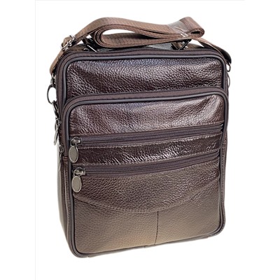 Сумка мужская  из натуральной кожи, цвет коричневый