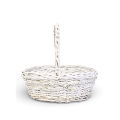 Корзина плетёная для хранения Vara, с ручкой, белая, набор 3 шт.