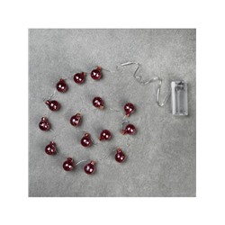 Гирлянда «Нить» 1.6 м с насадками «Шарики с розовым конфетти», IP20, серебристая нить, 15 LED, батарейки ААх2 (нет в комплекте), свечение тёплое белое