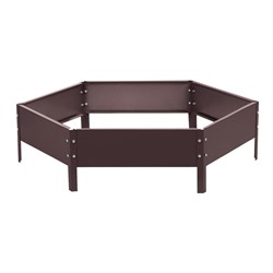 Клумба оцинкованная, d=100 см, высота бортика 15 см, коричневая, Greengo