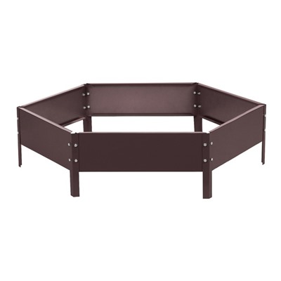 Клумба оцинкованная, d=100 см, высота бортика 15 см, коричневая, Greengo