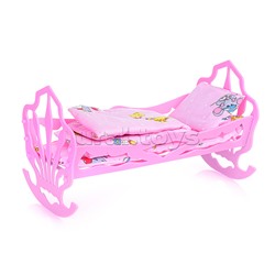 Кровать кукольная с комплектом белья 4 предмета (матрас, подушка, одеяло)