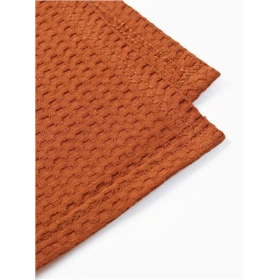 Плед вафельный «Этель» Waffle, 150×240 см, терракотовый, вафля 195 г/м²