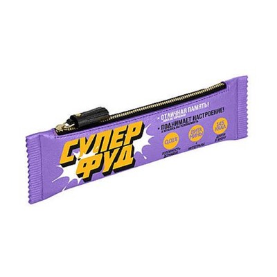 Пенал-косметичка 220х65 мм "СУПЕРФУД" искусств.кожа, молния, цифровая печать 71958