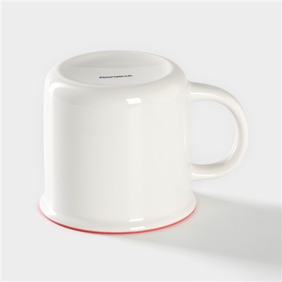 Кружка фарфоровая Доляна «14 февраля. Сердце», 370 мл, цвет белый