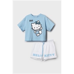 Комплект трикотажный для девочек: фуфайка (футболка), шорты PLAYTODAY, 1240136