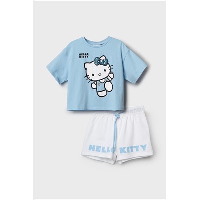 Комплект трикотажный для девочек: фуфайка (футболка), шорты PLAYTODAY, 1240136