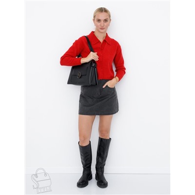 Сумка женская кожаная 2388Y black Polina&Eiterou