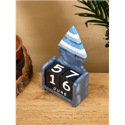 Календарь настольный «Кораблик», 11×5.5×19 см, дерево, синий