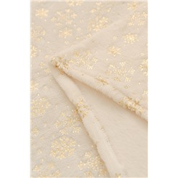 Плед покрывало Золотые снежинки блестящий велсофт