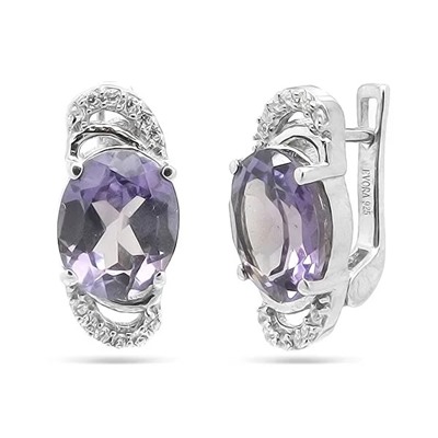 Серьги из серебра синт.александрит, Агнис
