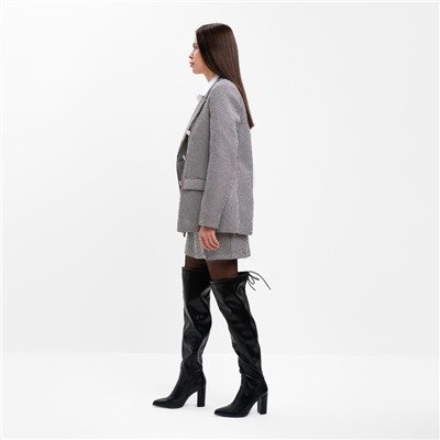 Юбка с разрезом мини женская MIST: Classic Collection, размер 48, чёрная, белая