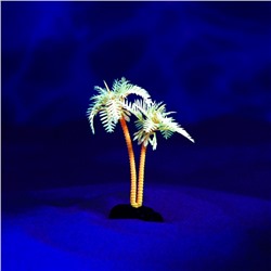 Растение для аквариума и террариума «Пальма», светящееся, 10 см, красное