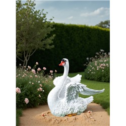 Садовая фигура из полистоуна «Лебедь с крыльями», 41×37×36 см