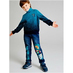 Брюки текстильные джинсовые утепленные флисом для мальчиков