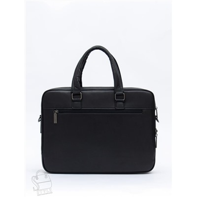 Портфель мужской кожаный 68001 black Fuzhiniao в Новосибирске