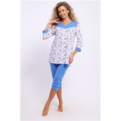 Пижама женская 51158 (Голубой/белый)