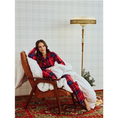 Пижама новогодняя женская (рубашка, брюки) KAFTAN Christmas, размер 48-50