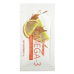 Coromega, омега-3 со вкусом апельсина, 90 пакетиков, 2,5 г каждый