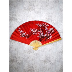 Веер 90 см бамбуковая основа Красный с Сакурой / 622-13 /уп 52/742907