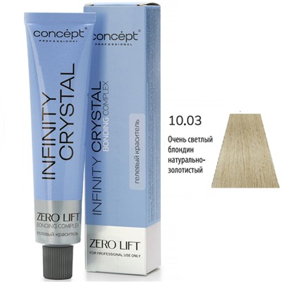 CONCEPT Infinity Crystal Гелевый полуперманентный краситель для волос 10/03 очень светлый блондин натурально-золотистый 60 мл